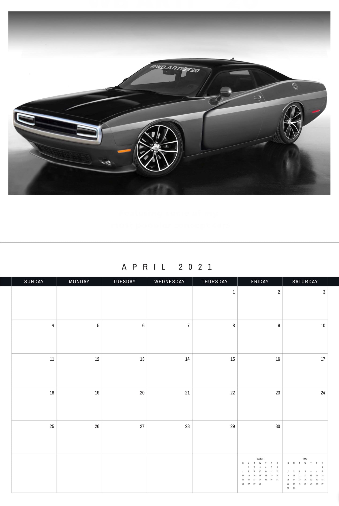 Mopar 2021 Calendar by WB.Artist20