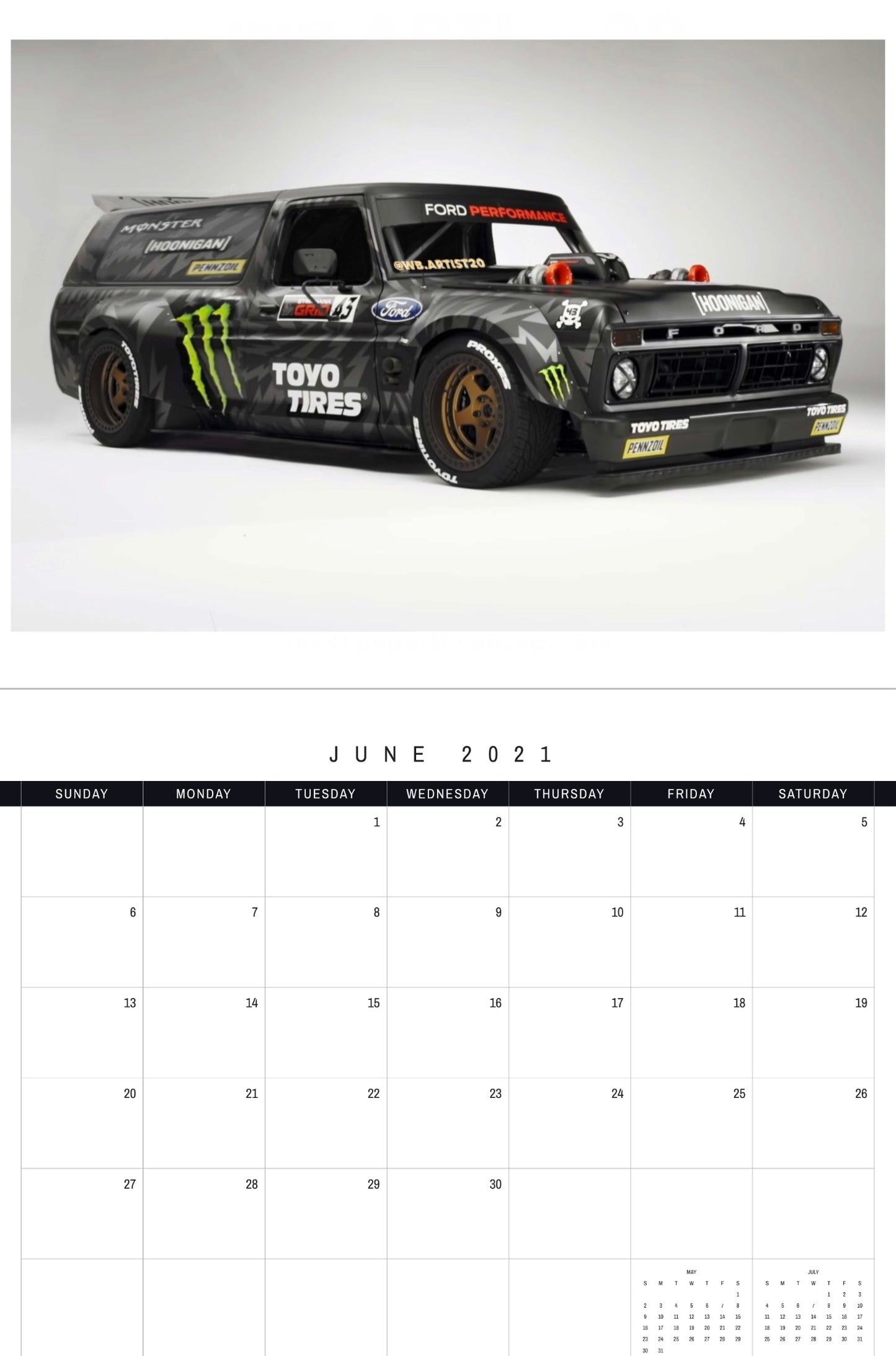 Ford 2021 Calendar by WB.Artist20