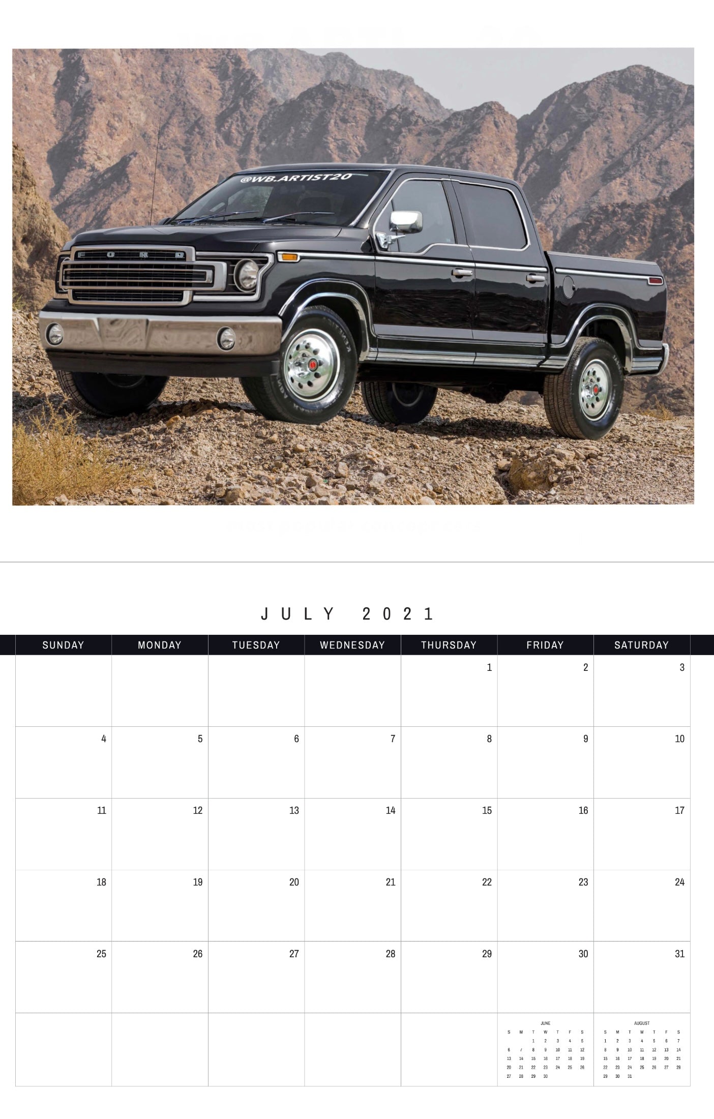 Ford 2021 Calendar by WB.Artist20