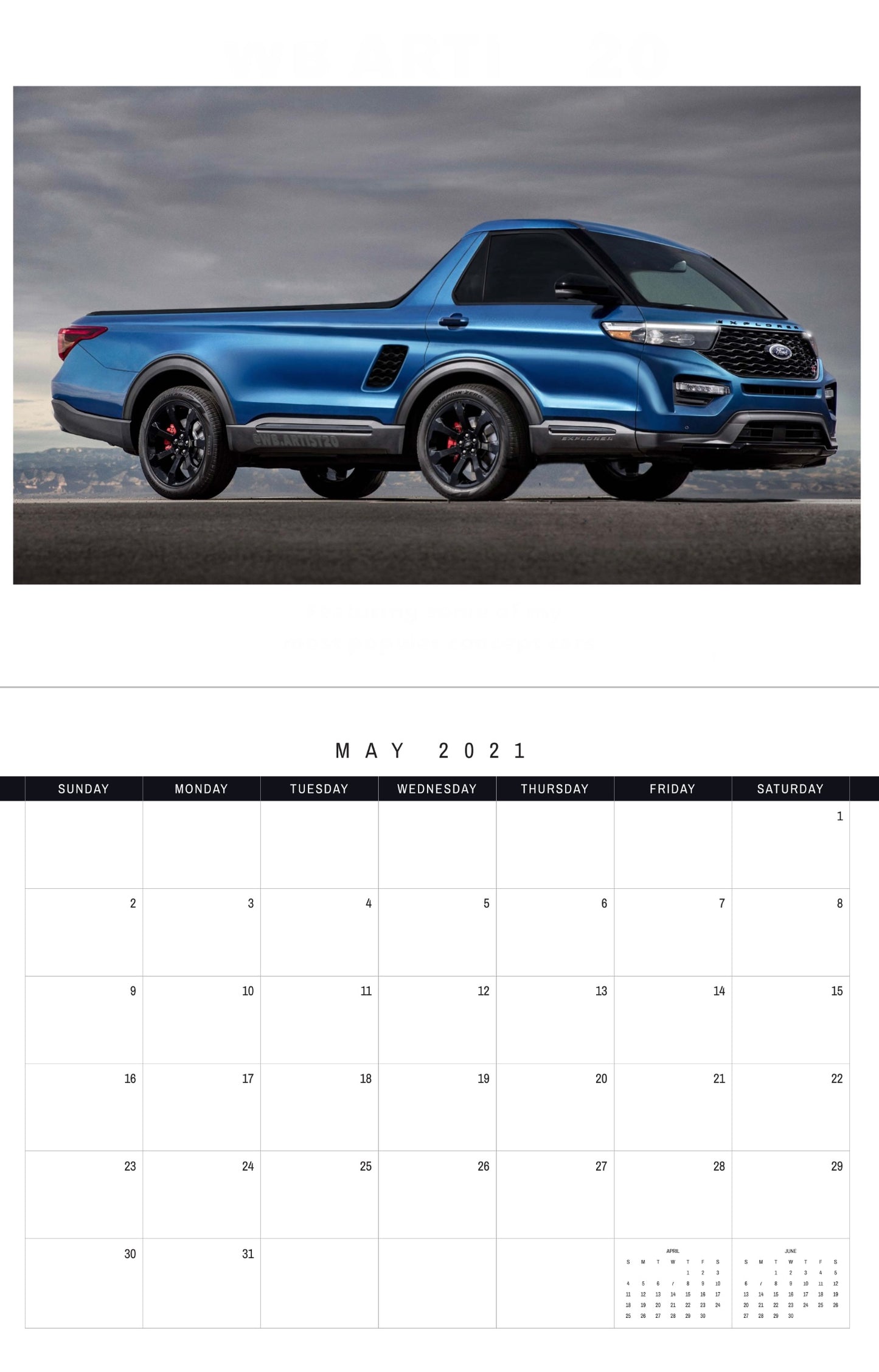 Ford 2021 Calendar by WB.Artist20