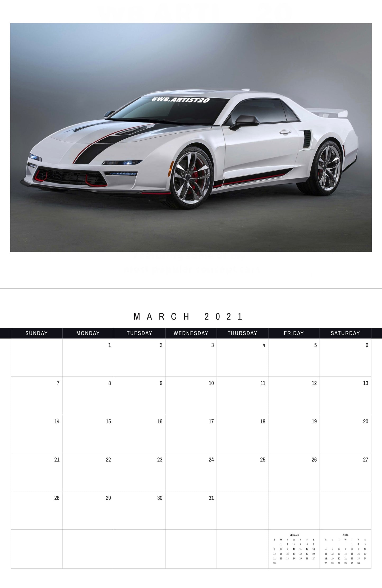 GM 2021 Calendar by WB.Artist20