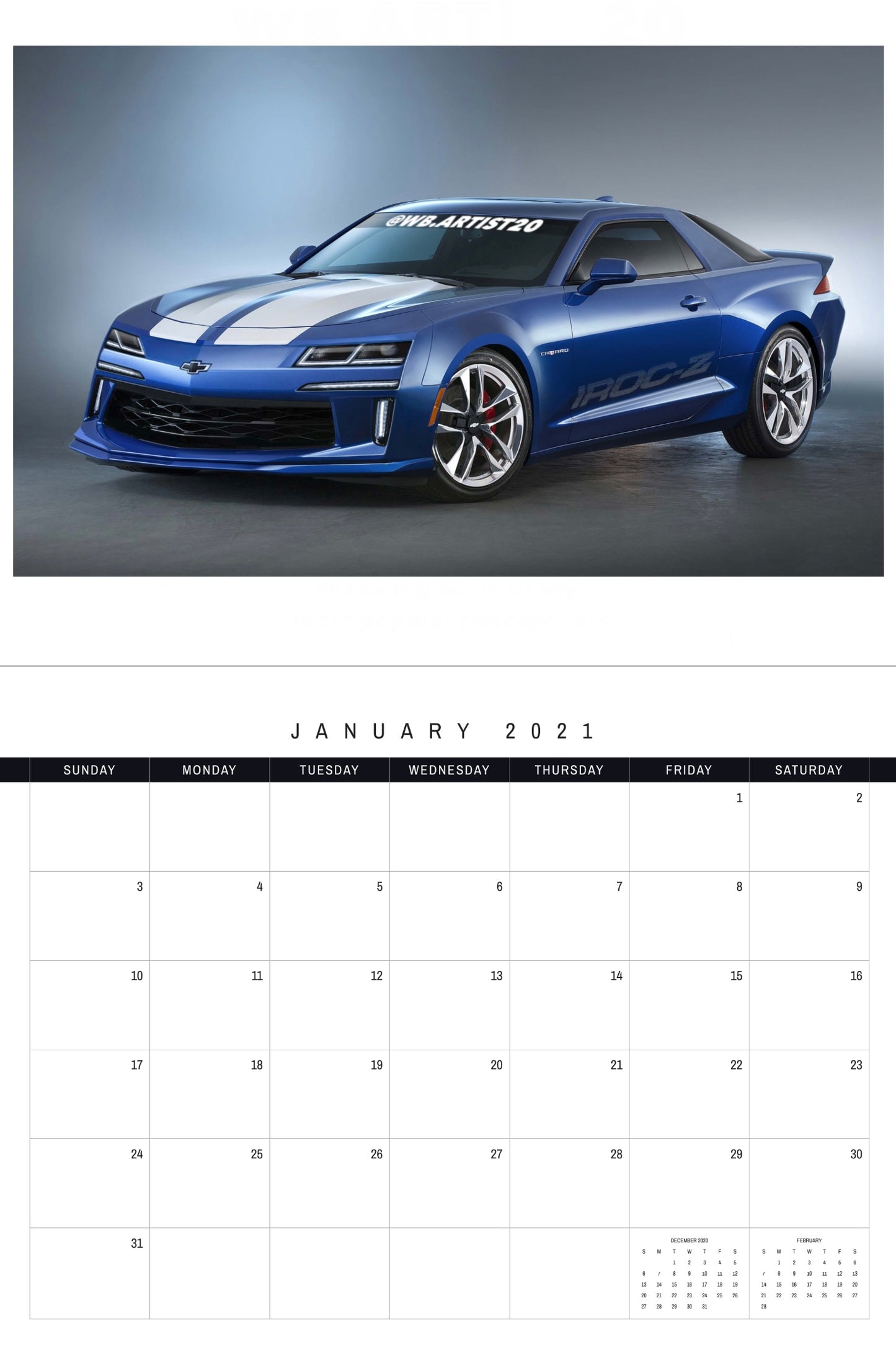 GM 2021 Calendar by WB.Artist20