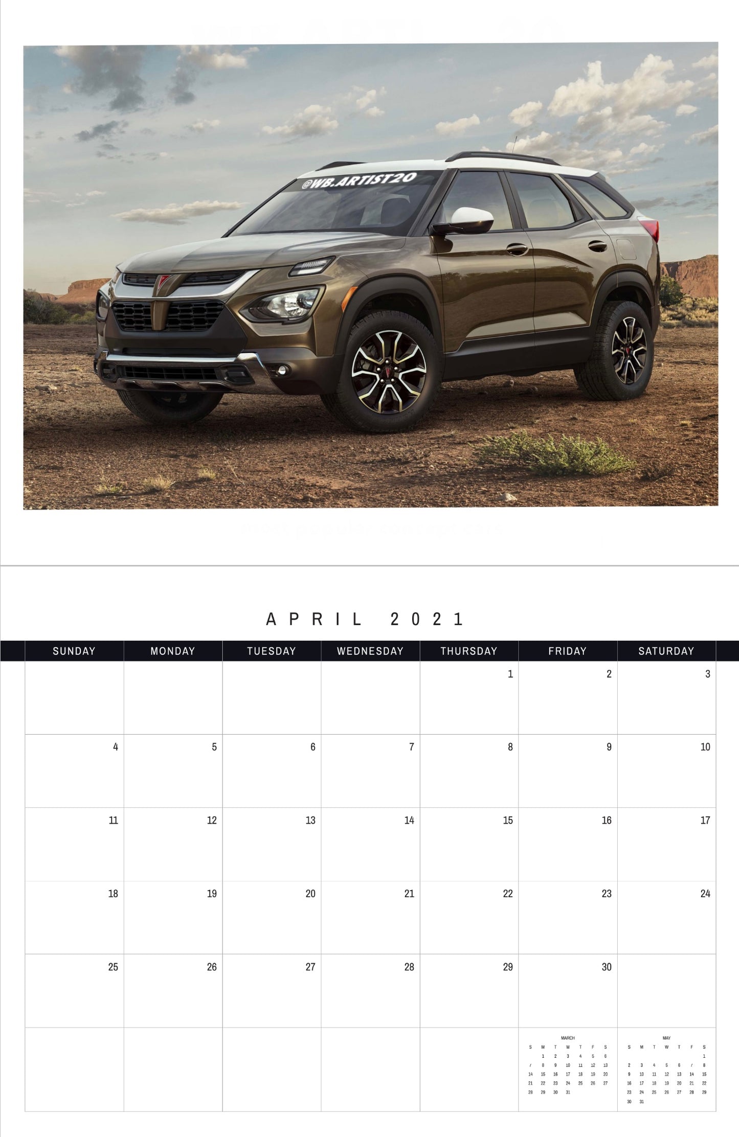 GM 2021 Calendar by WB.Artist20