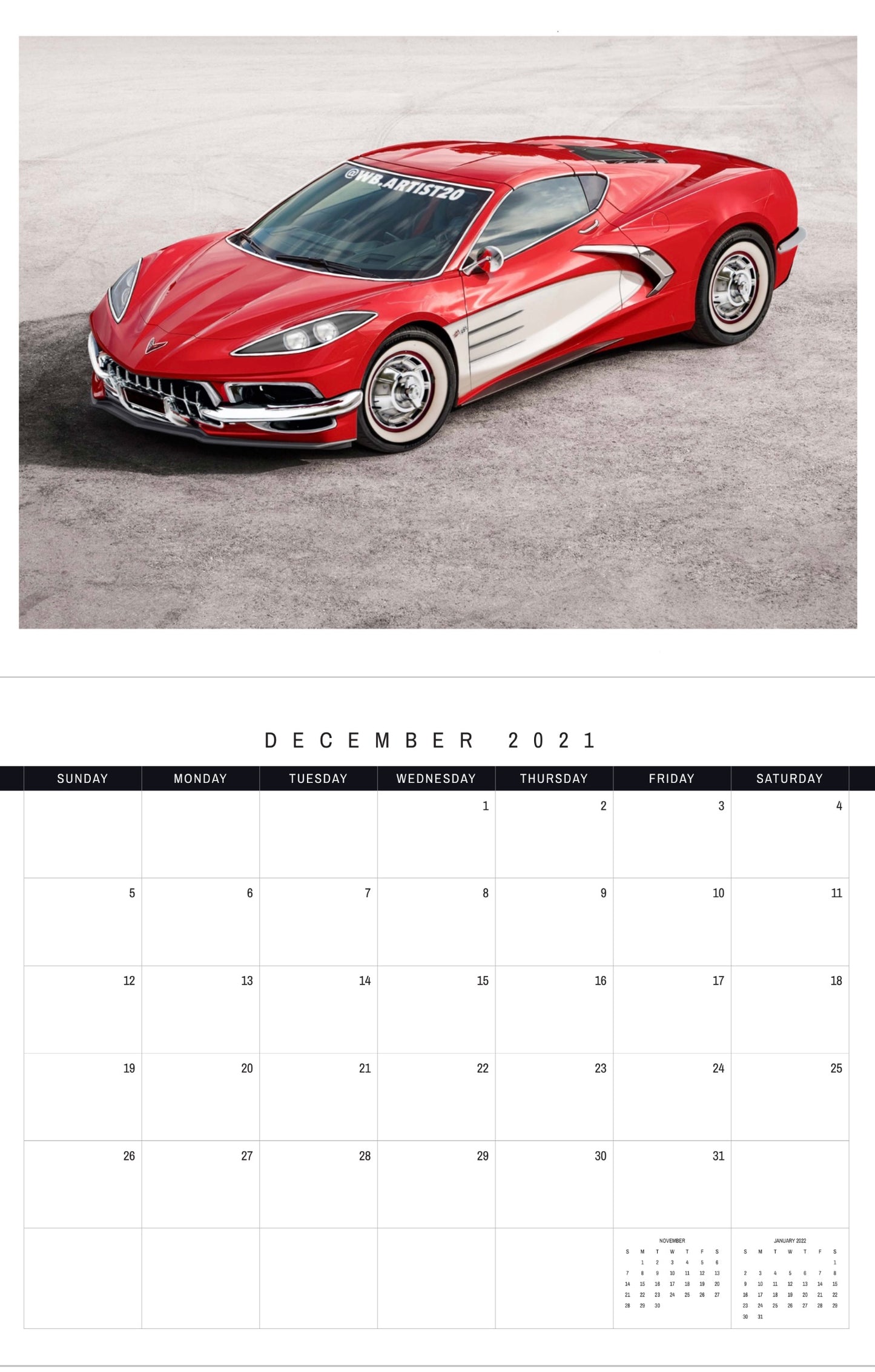 GM 2021 Calendar by WB.Artist20