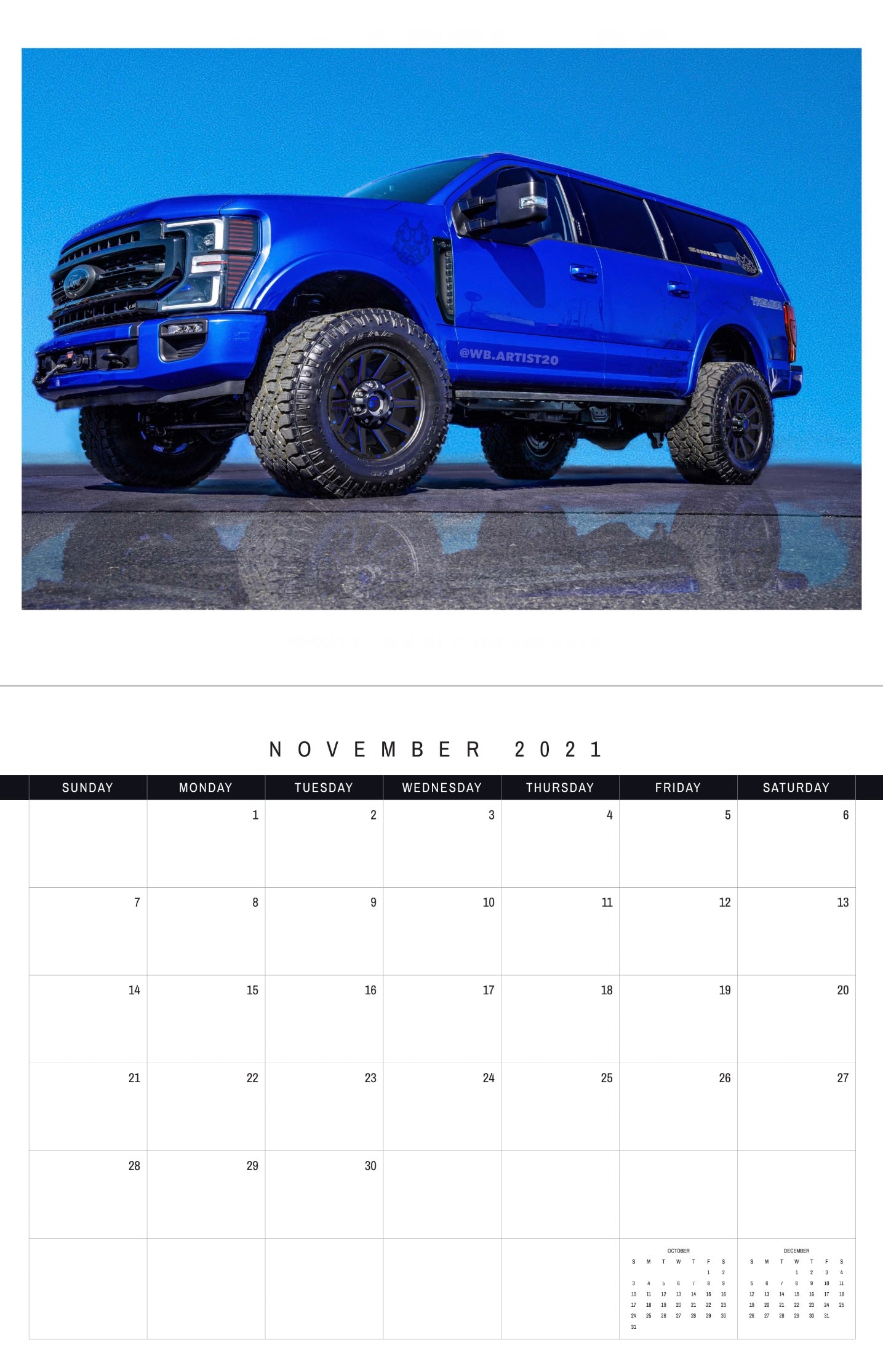 Ford 2021 Calendar by WB.Artist20