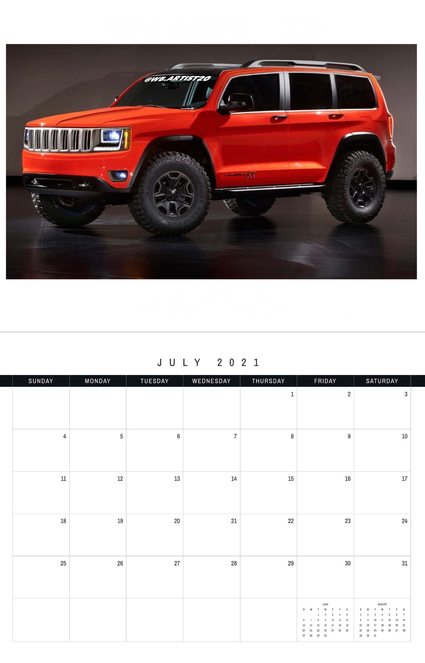 Mopar 2021 Calendar by WB.Artist20