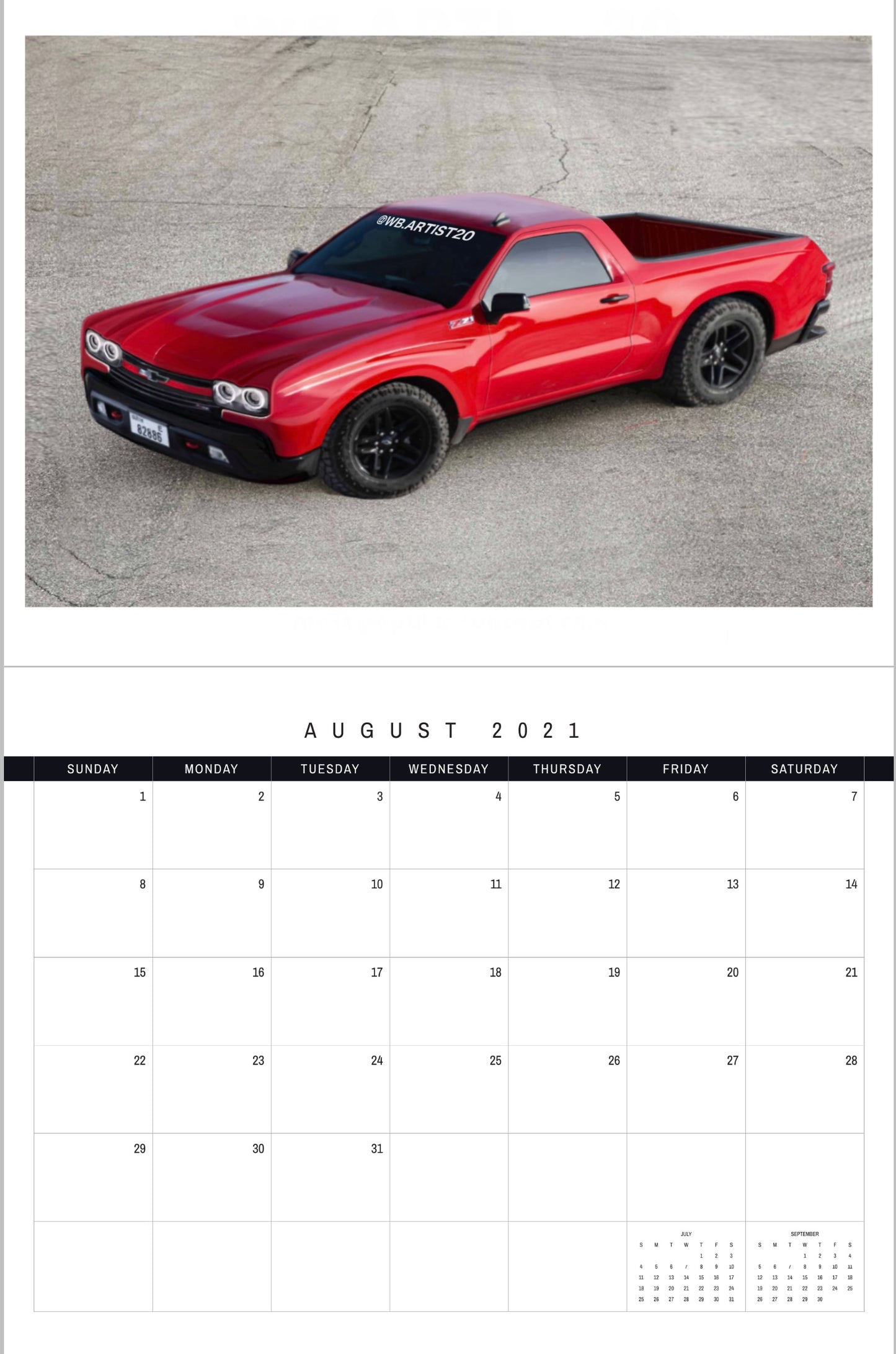 GM 2021 Calendar by WB.Artist20