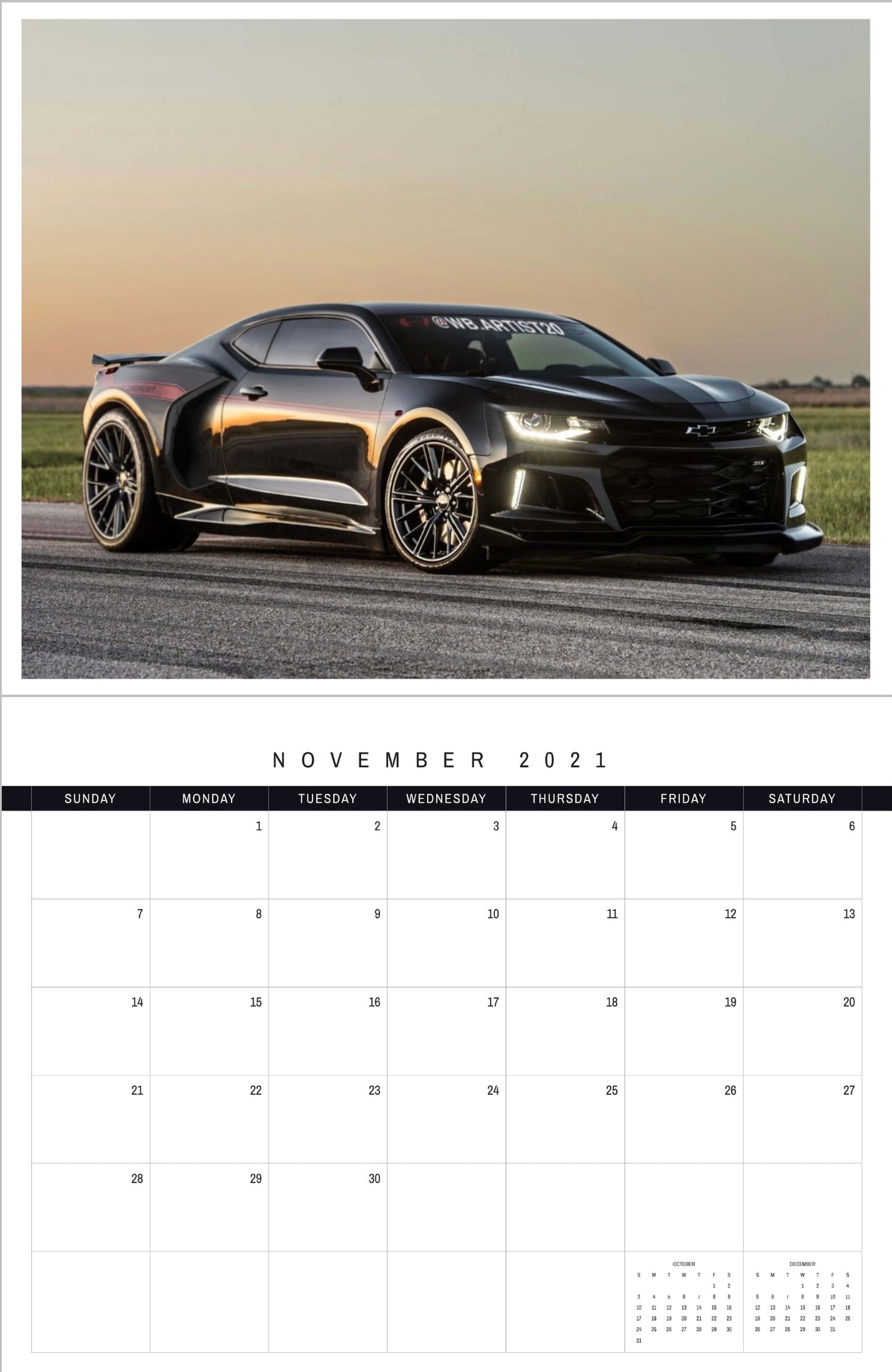 GM 2021 Calendar by WB.Artist20