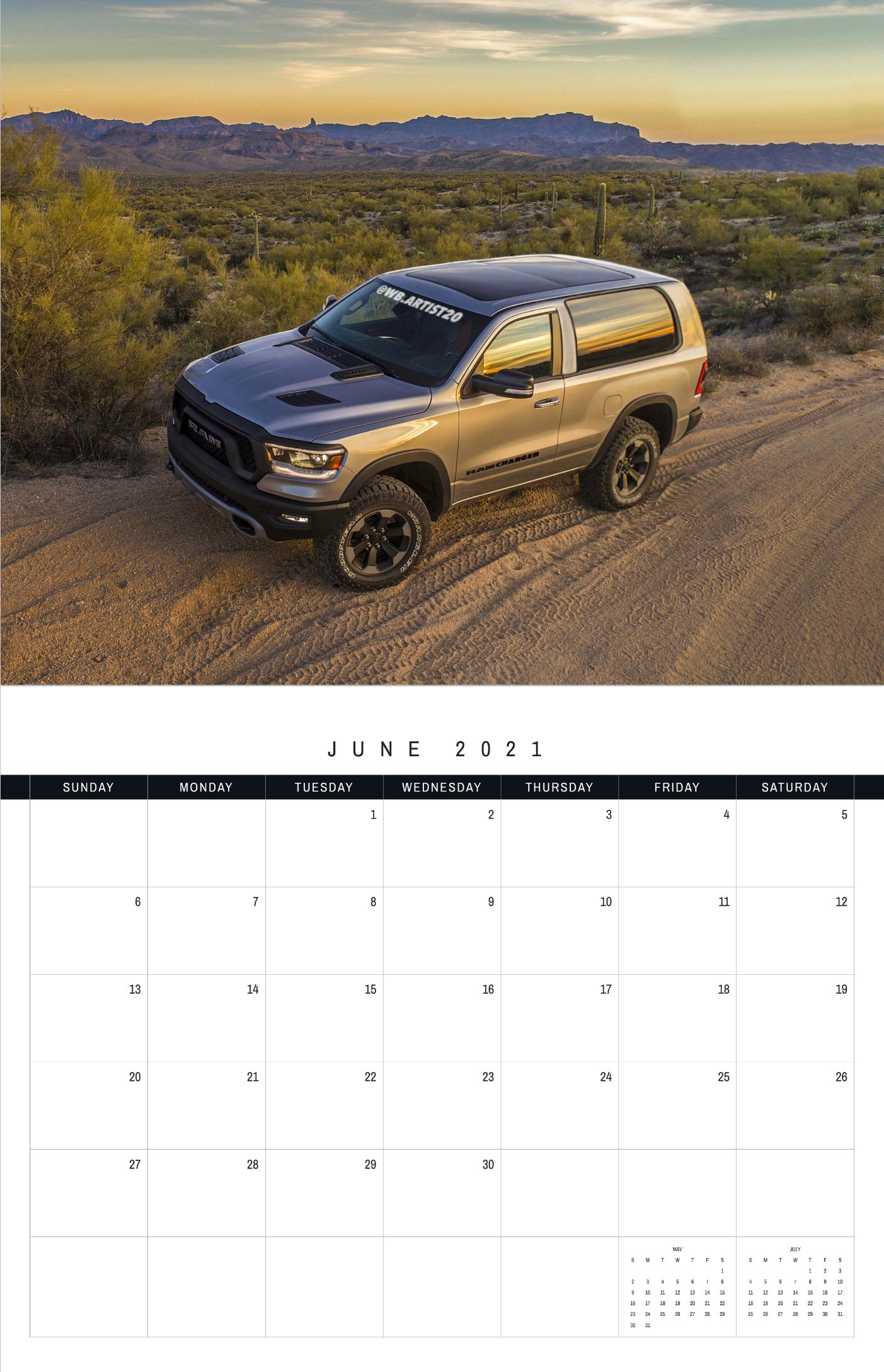 Mopar 2021 Calendar by WB.Artist20