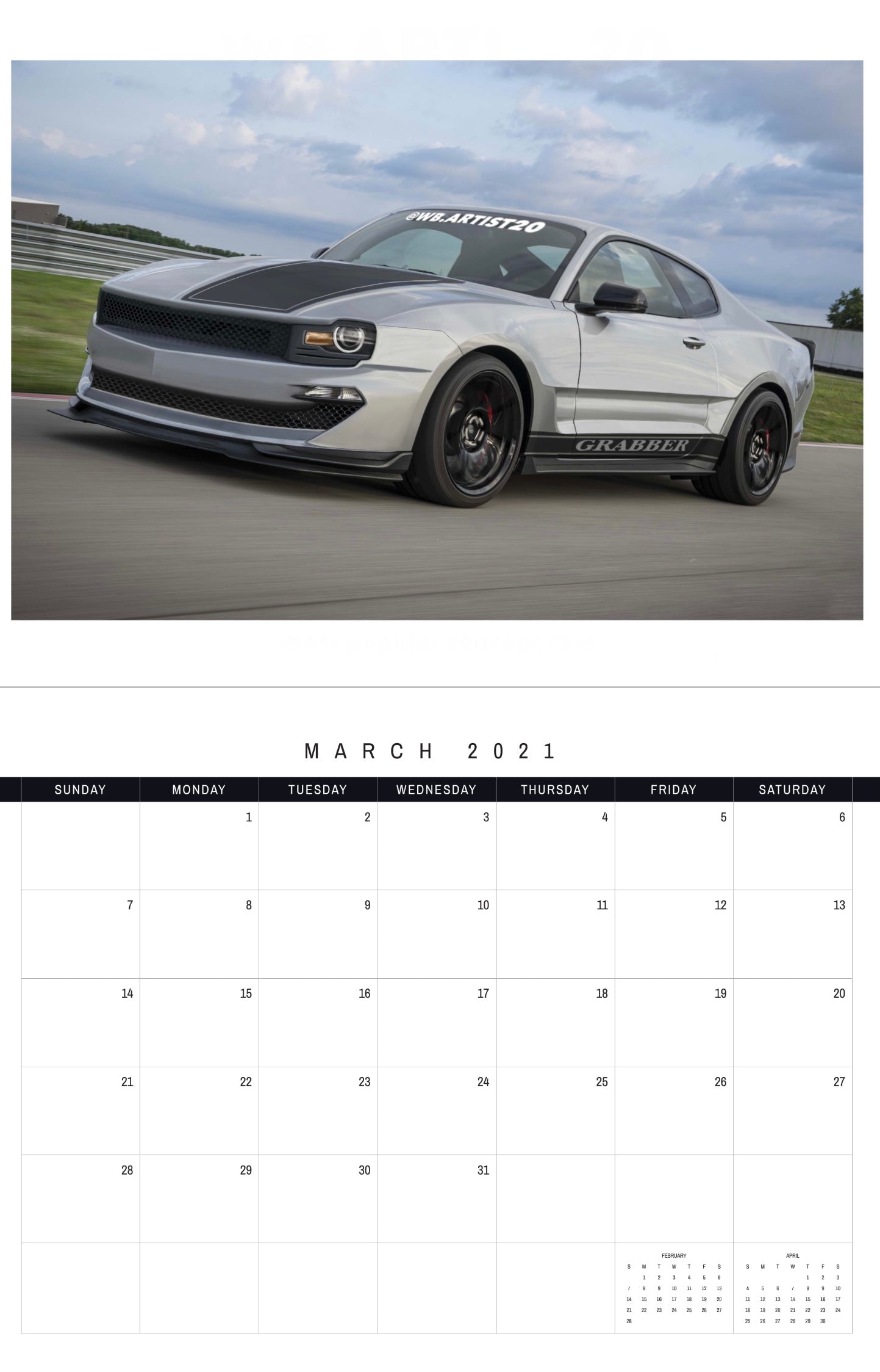 Ford 2021 Calendar by WB.Artist20