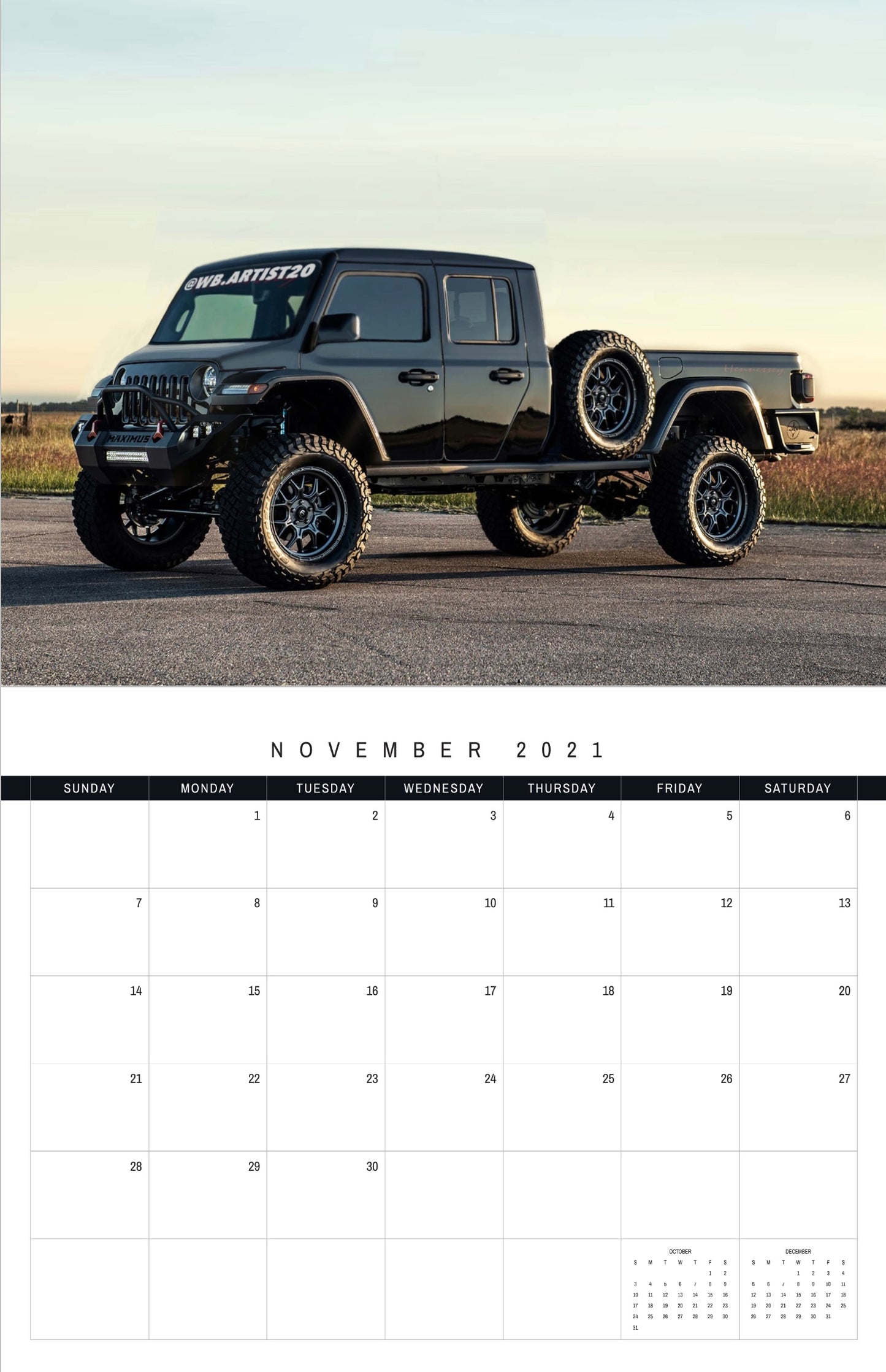 Mopar 2021 Calendar by WB.Artist20