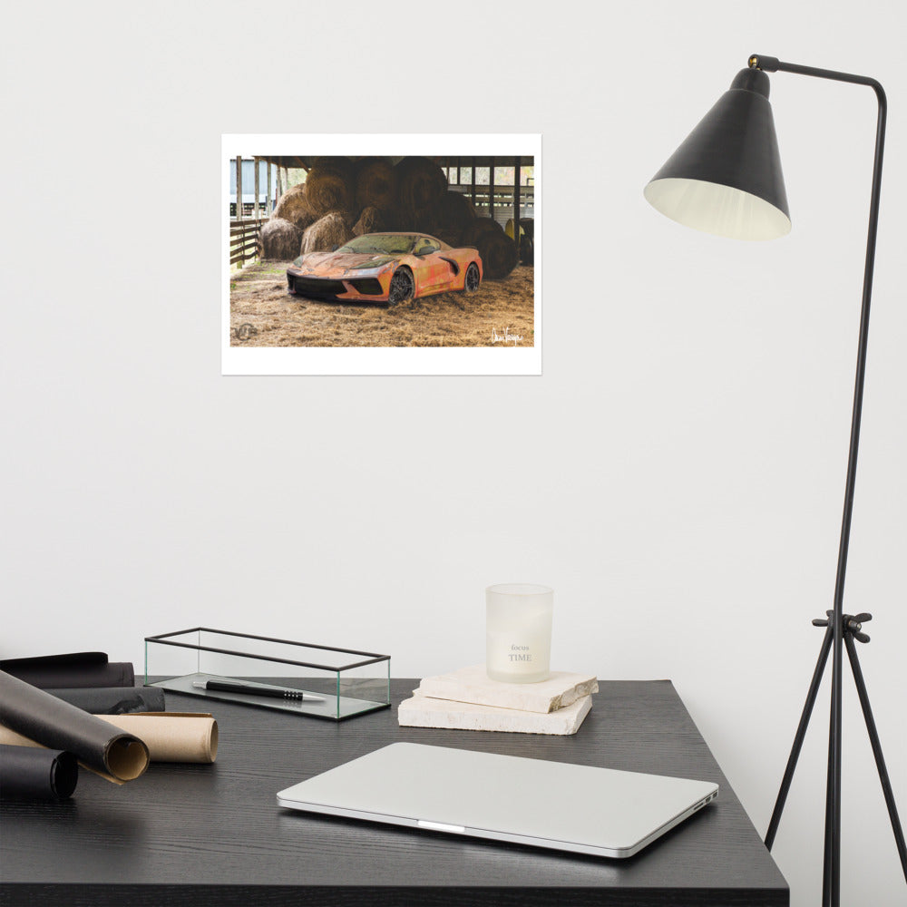 C8 Barn Find Poster by WB.Artist20