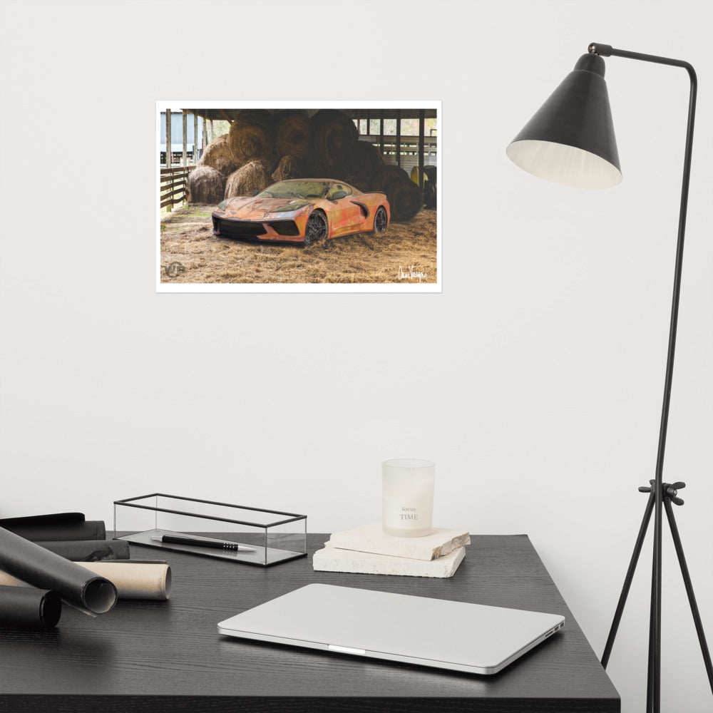 C8 Barn Find Poster by WB.Artist20