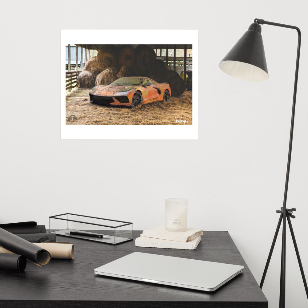 C8 Barn Find Poster by WB.Artist20