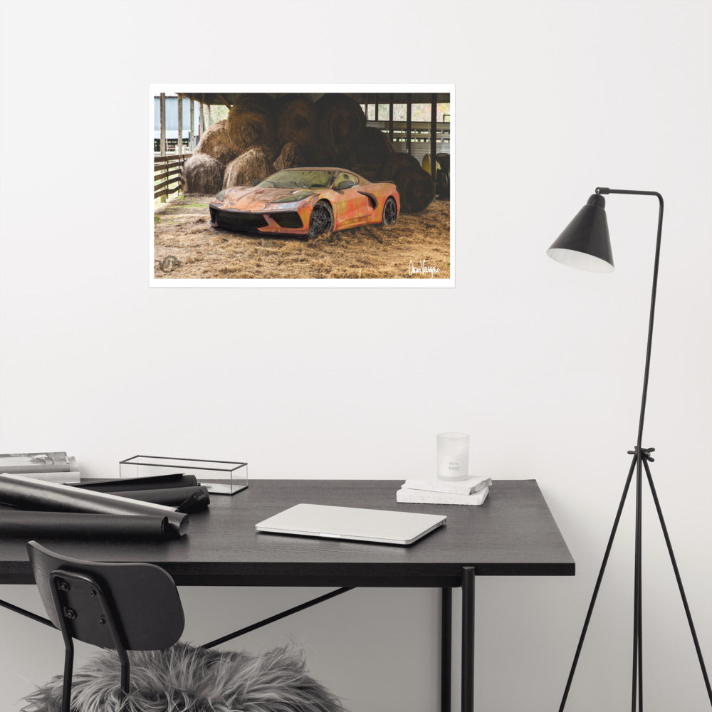 C8 Barn Find Poster by WB.Artist20