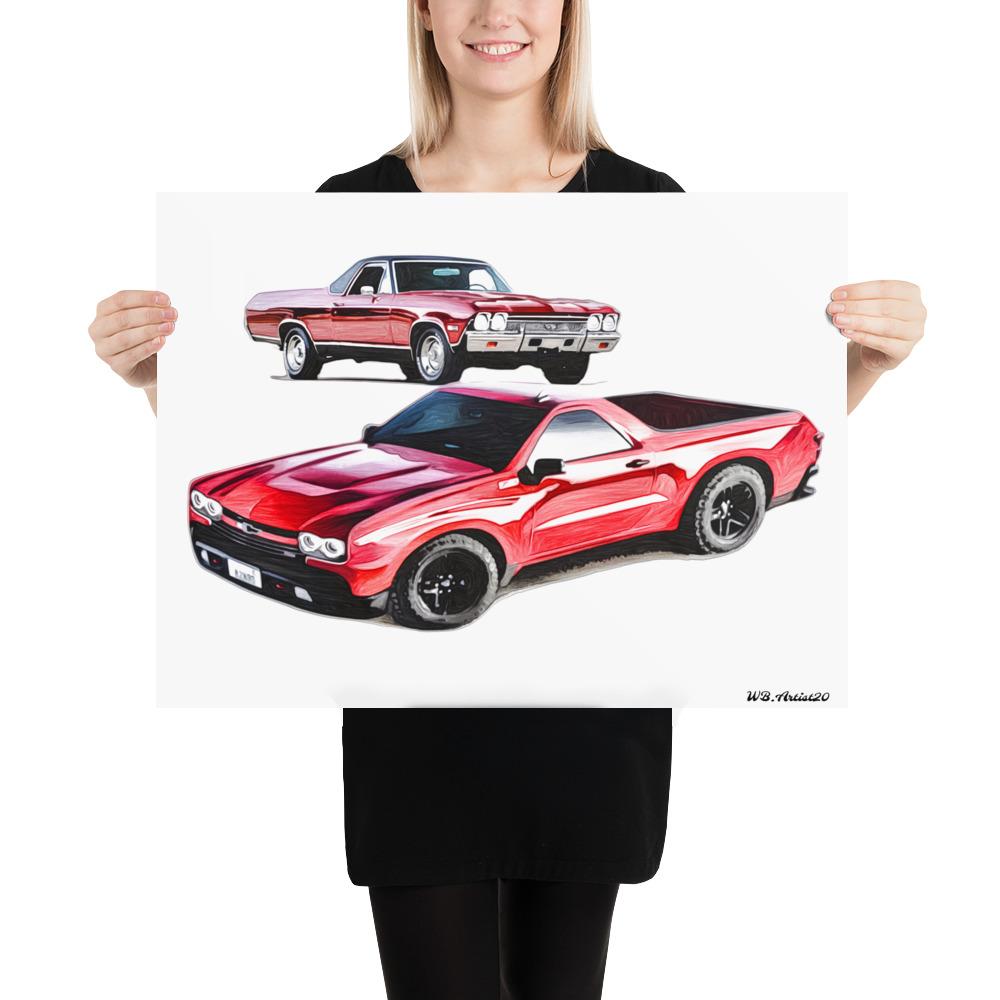 Modern El Camino Homage Poster by WB.Artist20 - WBArtist20