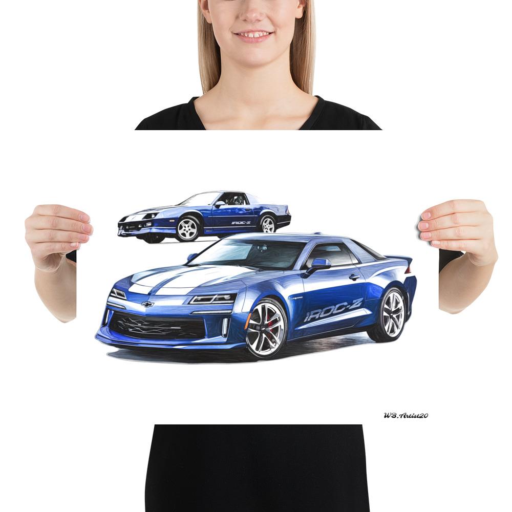 Modern Camaro Iroc Z Homage Poster by WB.Artist20 - WBArtist20
