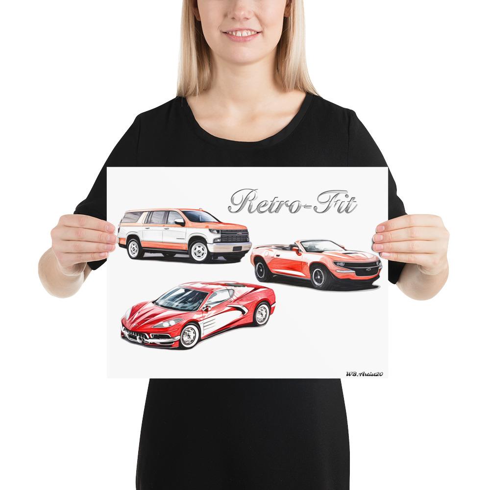 Retro GM Cars Poster by WB.Artist20 - WBArtist20