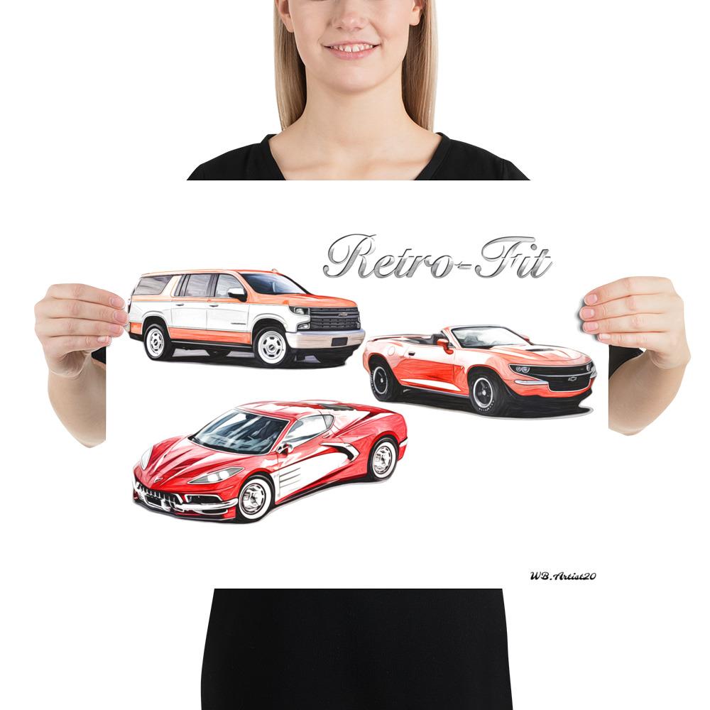 Retro GM Cars Poster by WB.Artist20 - WBArtist20