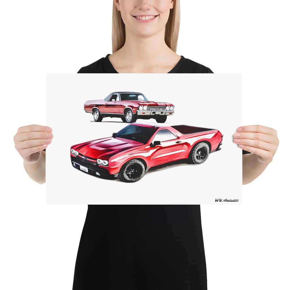 Modern El Camino Homage Poster by WB.Artist20 - WBArtist20