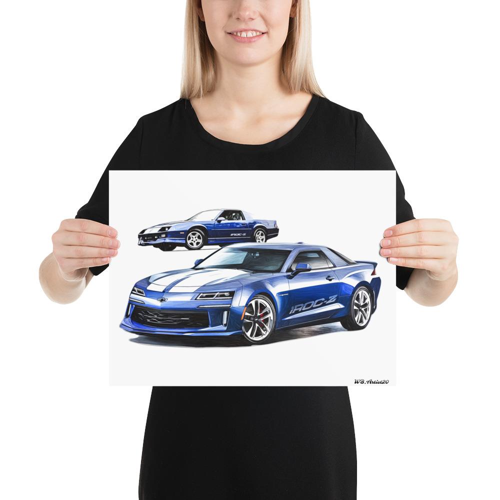 Modern Camaro Iroc Z Homage Poster by WB.Artist20 - WBArtist20
