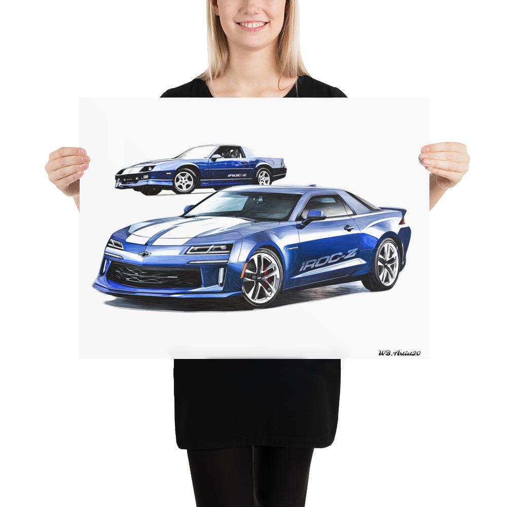 Modern Camaro Iroc Z Homage Poster by WB.Artist20 - WBArtist20