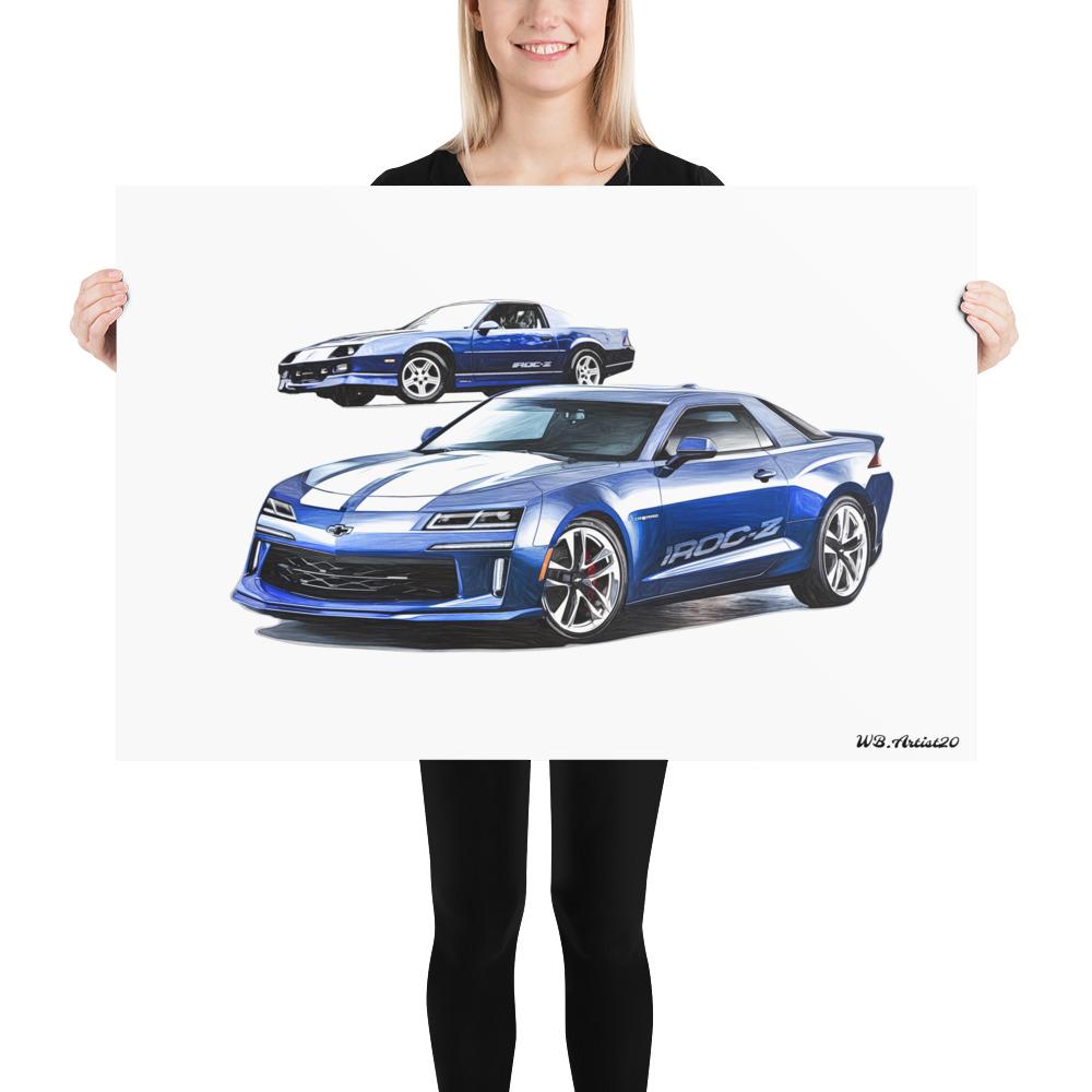 Modern Camaro Iroc Z Homage Poster by WB.Artist20 - WBArtist20