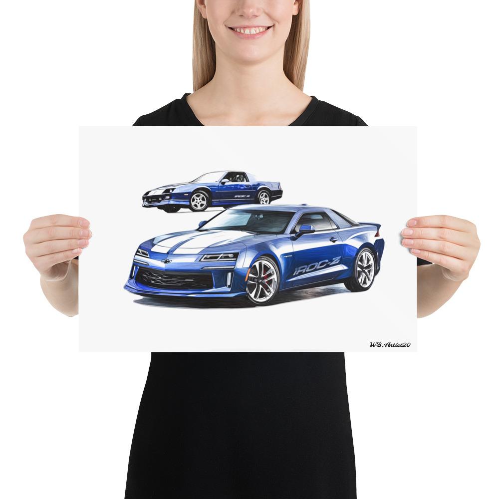 Modern Camaro Iroc Z Homage Poster by WB.Artist20 - WBArtist20