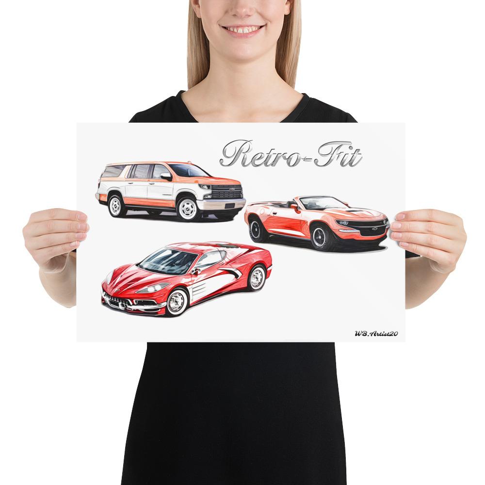 Retro GM Cars Poster by WB.Artist20 - WBArtist20