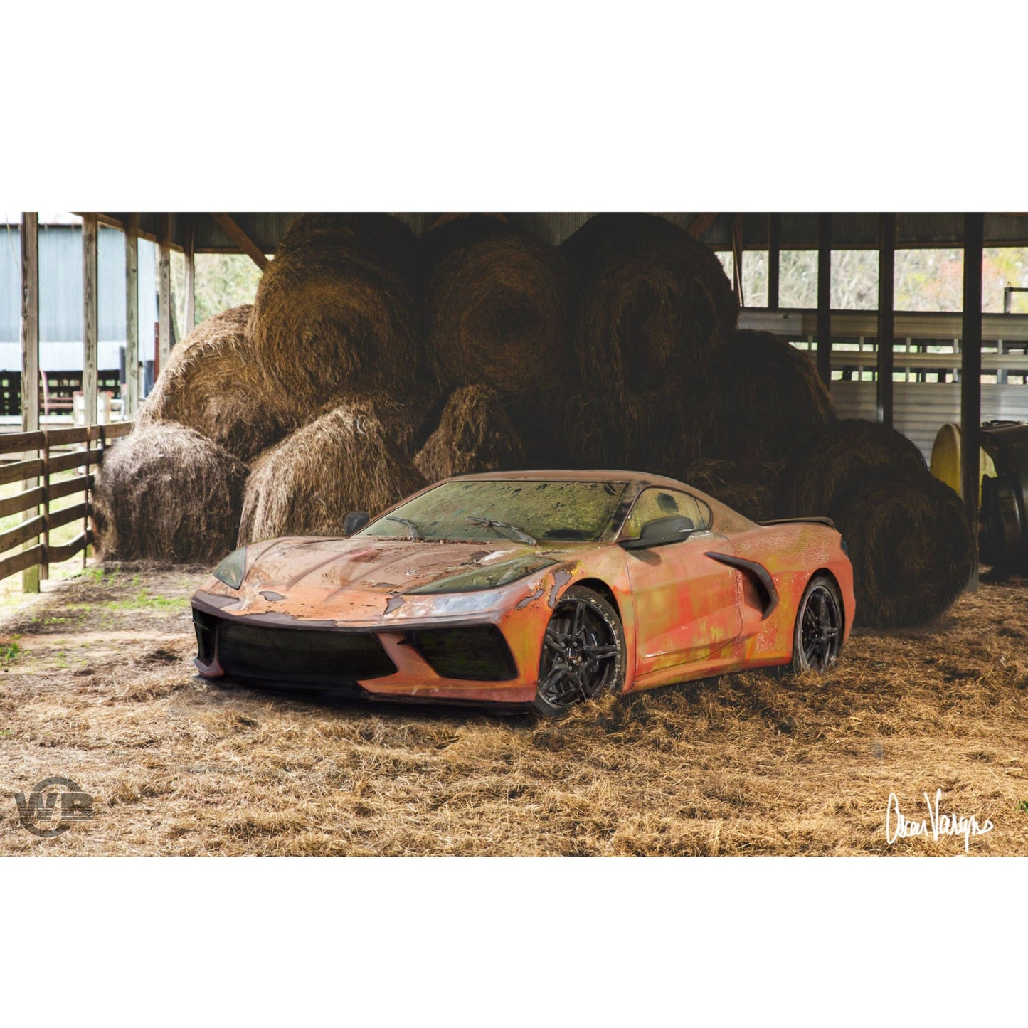 C8 Barn Find Poster by WB.Artist20