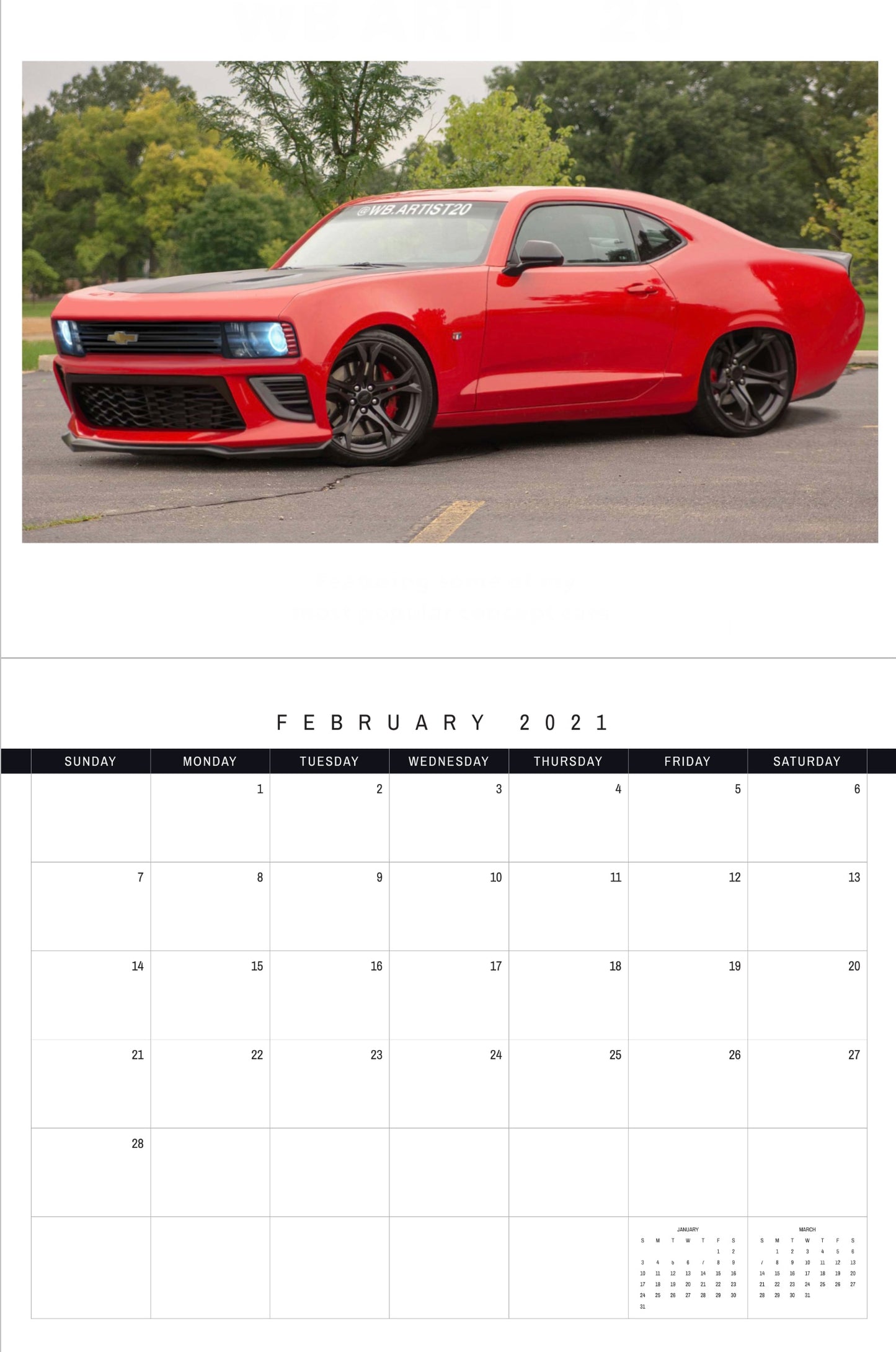 GM 2021 Calendar by WB.Artist20
